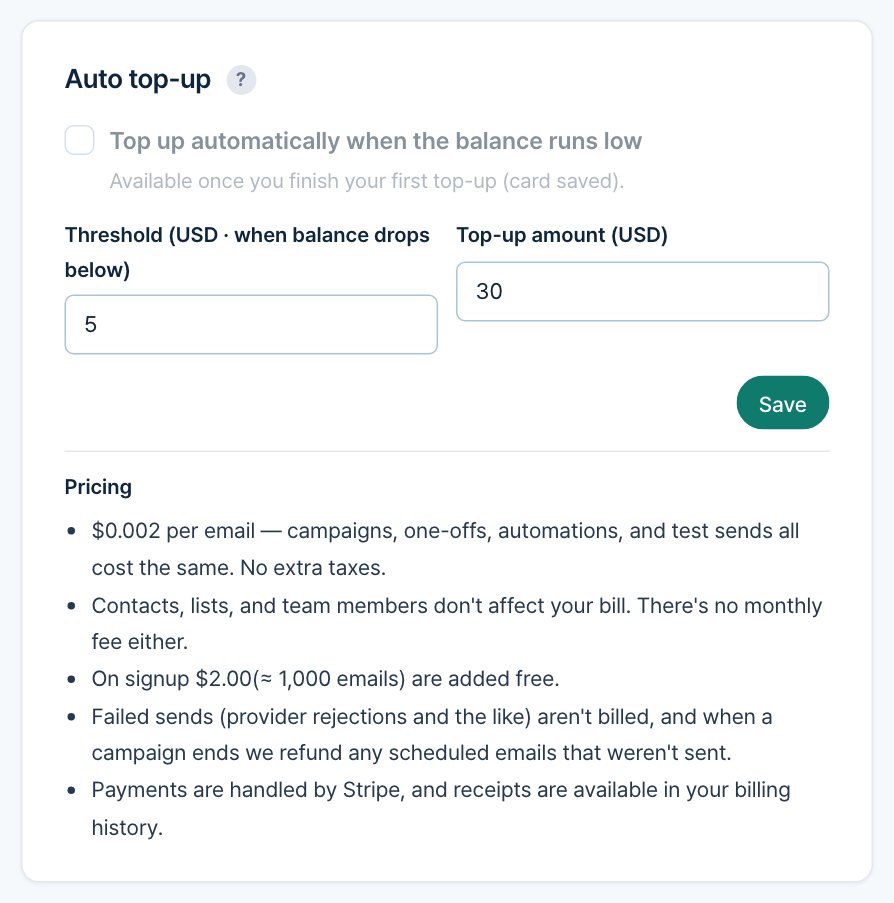 Auto top-up