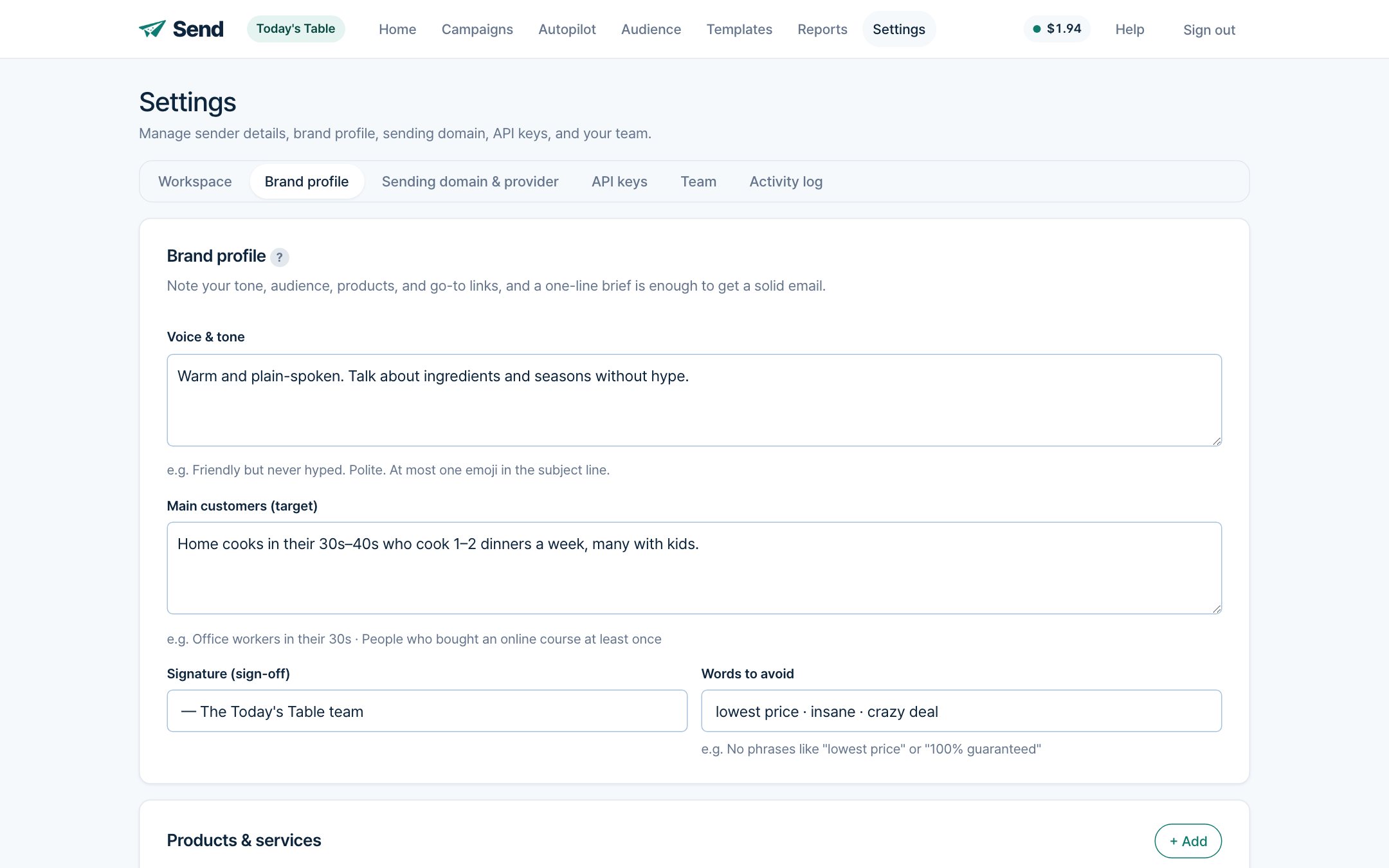 3. Brand profile
